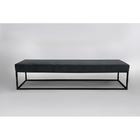 Puff 2 Lugares Giulia 160cm Sfn Veludo Cinza Requadro Preto