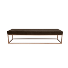 Puff 2 Lugares Giulia 160cm Sfn Veludo Marrom Requadro Bronze
