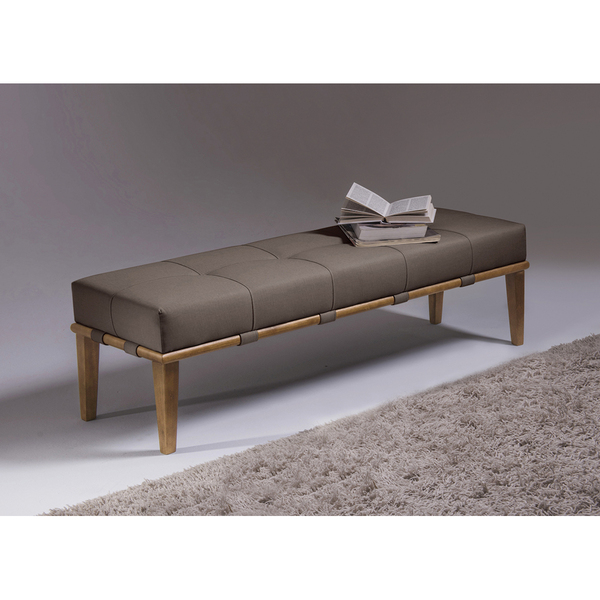 Puff 2 Lugares Livia 140cm Sfn Marrom E Natural