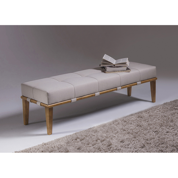 Puff 2 Lugares Livia 160cm Sfn Bege E Natural