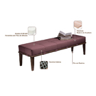 Puff 2 Lugares Livia 160cm Sfn Rosa E Imbuia