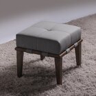 Puff 45cm Cor Cinza Pés Imbuia Livia  Cinza/imbuia