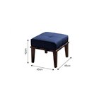 Puff 45cm Pés Imbuia Livia  Azul