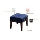 Puff 45cm Pés Imbuia Livia  Azul