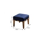 Puff 45cm Pés Mel Livia  Azul