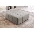 Puff  Para Sala De Estar Bouclé Cinza