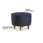 Puff Acalanto Com Tecido Poliéster - Azul Marinho