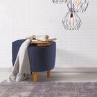 Puff Acalanto Com Tecido Poliéster - Azul Marinho