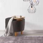 Puff Acalanto Com Tecido Poliéster - Preto