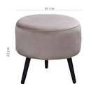 Puff Alegria Veludo Bege