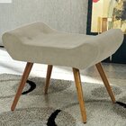 Puff Alice L02 Banqueta Suede Bege Pés Palito - Lyam Decor