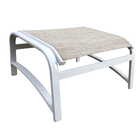 Puff Alumínio Chaise Branco com Tela Bege Mescla Cannes Portinaty