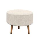 Puff Anne Pé Palito Tecido Cinza Móveis Canaã