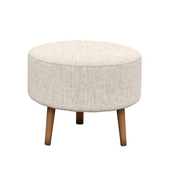 Puff Anne Pé Palito Tecido Cinza Móveis Canaã