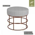 Puff Anunciação Cobre/linho Cinza - Mais Decor