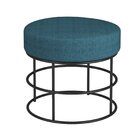 Puff Anunciação Mais Decor Preto/linho Jeans Azul