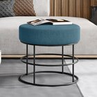 Puff Anunciação Mais Decor Preto/linho Jeans Azul