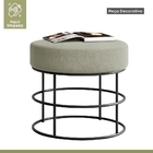 Puff Anunciação Preto/linho Bege - Mais Decor