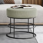 Puff Anunciação Preto/linho Bege - Mais Decor