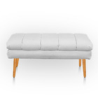 Puff Aparador Estofado Italy Decorativo Veludo Branco