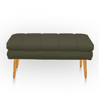 Puff Aparador Estofado Italy Decorativo Veludo Chocolate