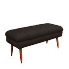 Puff Aparador Estofado Italy Decorativo Veludo Marrom