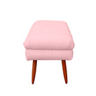 Puff Aparador Estofado Italy Decorativo Veludo Rosa Bebe
