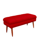 Puff Aparador Estofado Italy Decorativo Veludo Vermelho