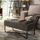 Puff Apoio Assento Grande Chumbo Com Bandeja Tubos Pretos