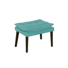 Puff Apolo Palito Tabaco Suede Azul Turquesa - Amarena Móveis