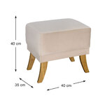 Puff Áquila Com Pés Curvados Bege Claro Suede - Frank Estofad