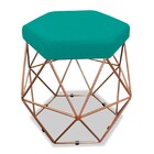 Puff Aramado Bruna Suede Azul Turquesa - Amarena Móveis