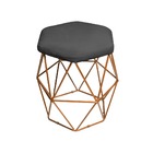 Puff Aramado Cinza Base De Ferro Rose Gold Ppa Decor