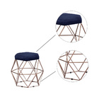 Puff Aramado Cronos Veludo Azul Marinho Base Bronze Bnn Decor