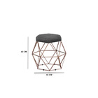 Puff Aramado Cronos Veludo Cinza Base Bronze Bnn Decor