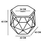 Puff Aramado Hexagono Decorativo Industrial Cobre Com Suede -