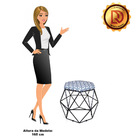 Puff Aramado Hexágono Estampado Geométrico Verde D04 Base Pre