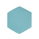 Puff Aramado Hexágono Suede Base Bronze - D'rossi - Azul Turq