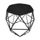 Puff Aramado Hexágono Suede Base Preto - D'rossi - Preto