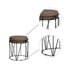 Puff Aramado Polo Suede Mascavo Base Preta Bnn Decor