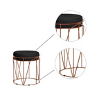 Puff Aramado Polo Suede Preto Base Bronze Bnn Decor