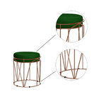 Puff Aramado Polo Suede Verde Esmeralda Base Bronze Bnn Decor