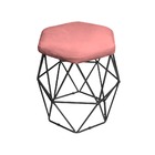 Puff Aramado Rose Base De Ferro Preta Ppa Decor