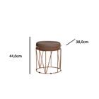 Puff Babu Bronze Suede Mascavo Metal Móveis