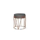 Puff Babu Bronze Veludo Cinza