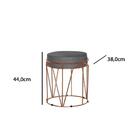 Puff Babu Bronze Veludo Cinza