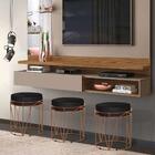 Puff Babu Bronze Veludo Preta