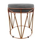 Puff Babu Suede Base Cobre - Grafite