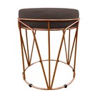 Puff Babu Suede Base Cobre - Marrom