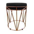 Puff Babu Suede Base Cobre - Preto